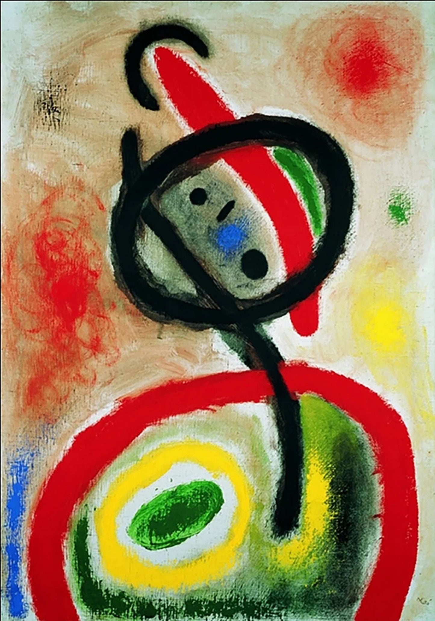 Kunstdruk Joan Miro - Femme III 80x60cm