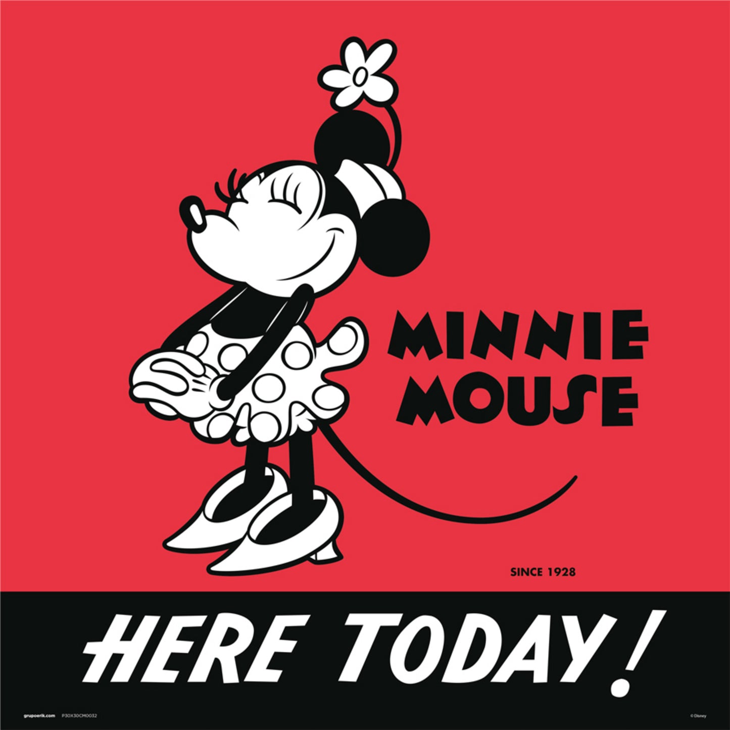 Kunstdruk Disney - Minnie 90 I 30x30cm