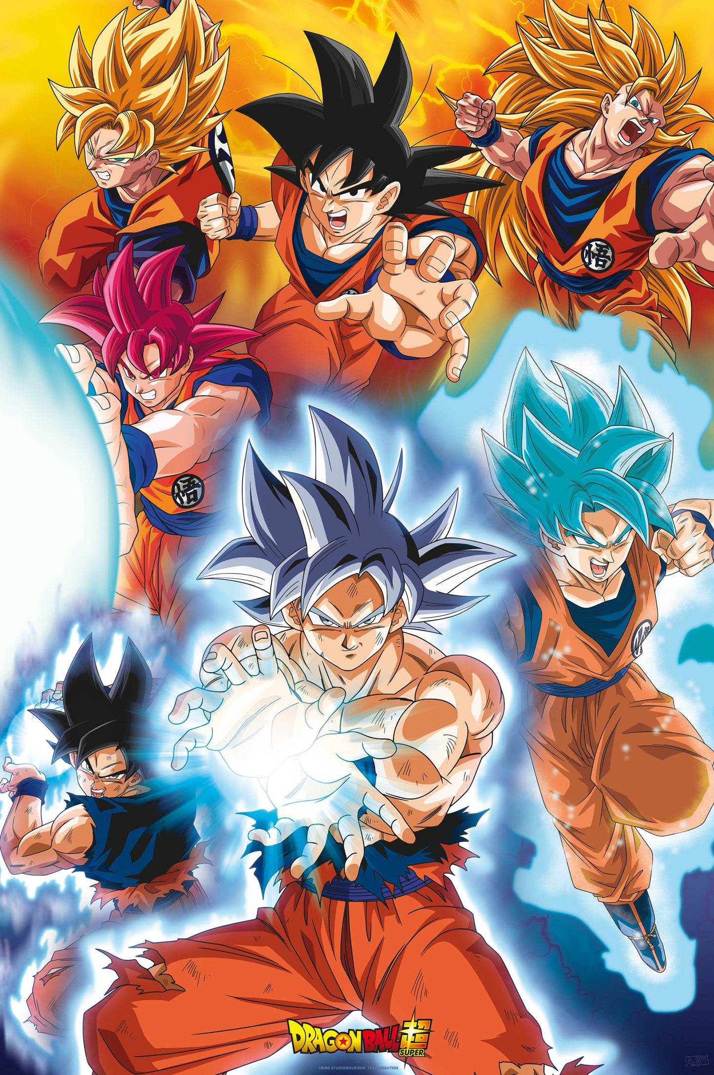Poster Dragon Ball - Super Gokus transformations 61x91,5cm
