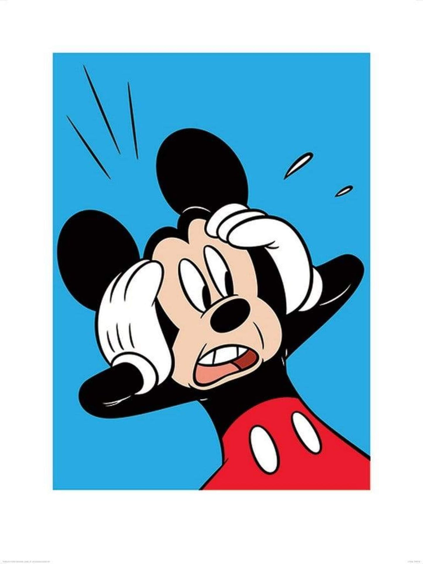 Kunstdruk Mickey Mouse - Shocked 60x80cm