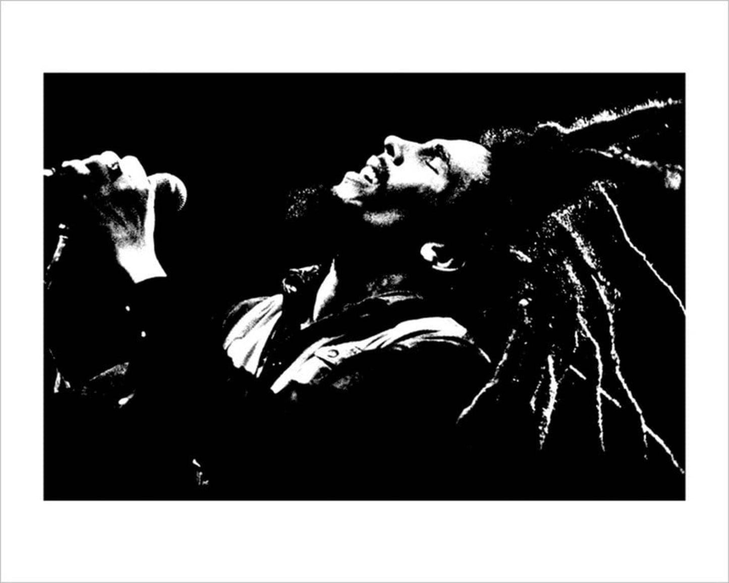 Kunstdruk Bob Marley - Black and White 50x40cm