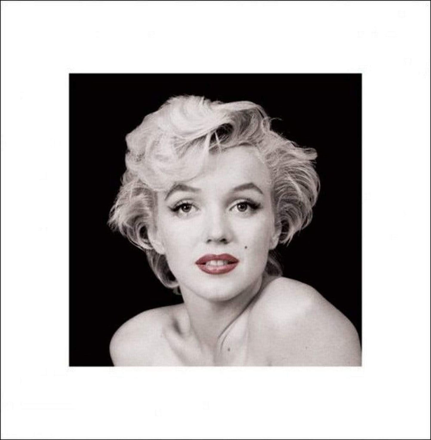 Kunstdruk Marilyn Monroe - Red Lips 40x40cm