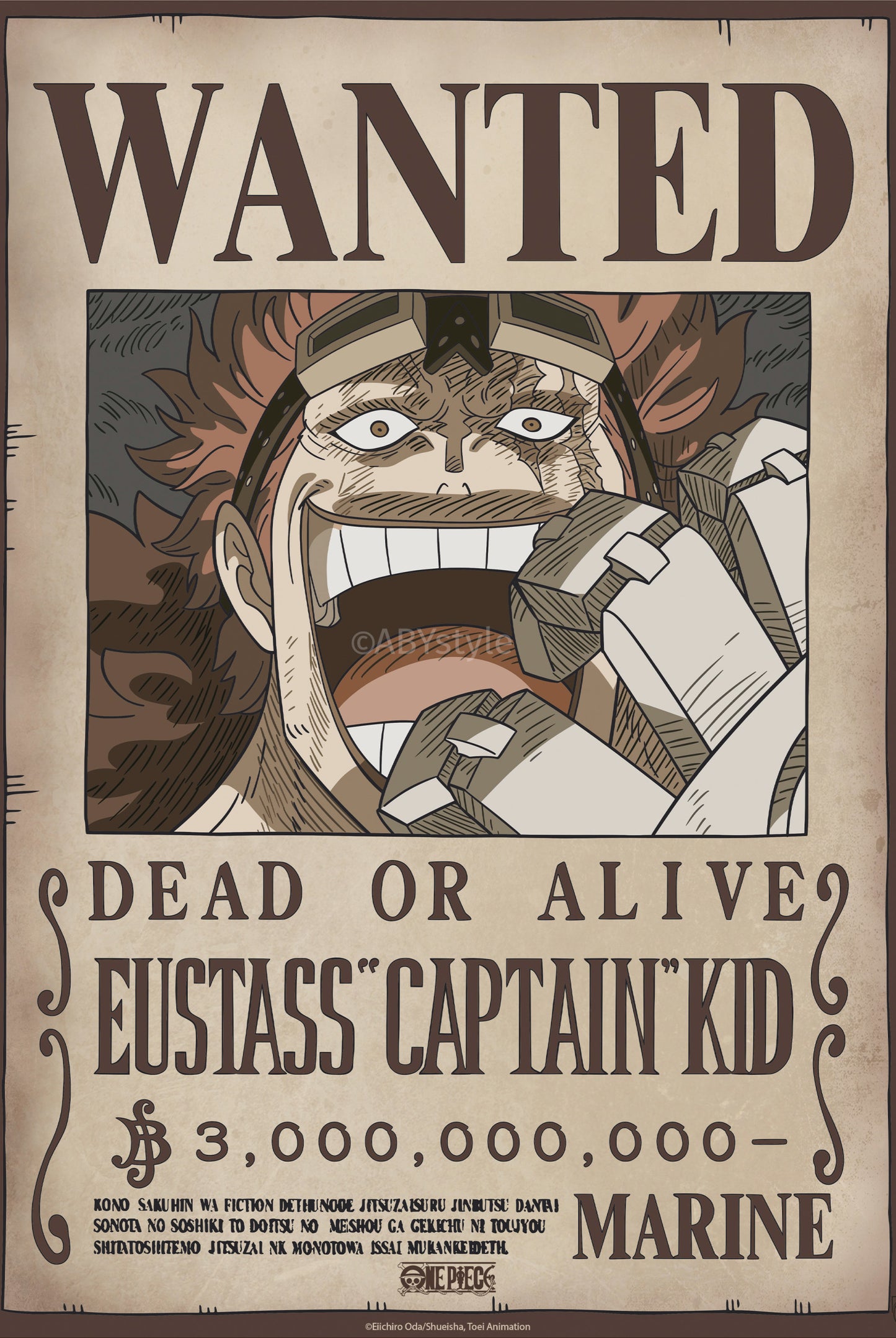 Poster One Piece - Poster Wanted Kid Wano 38x52cm