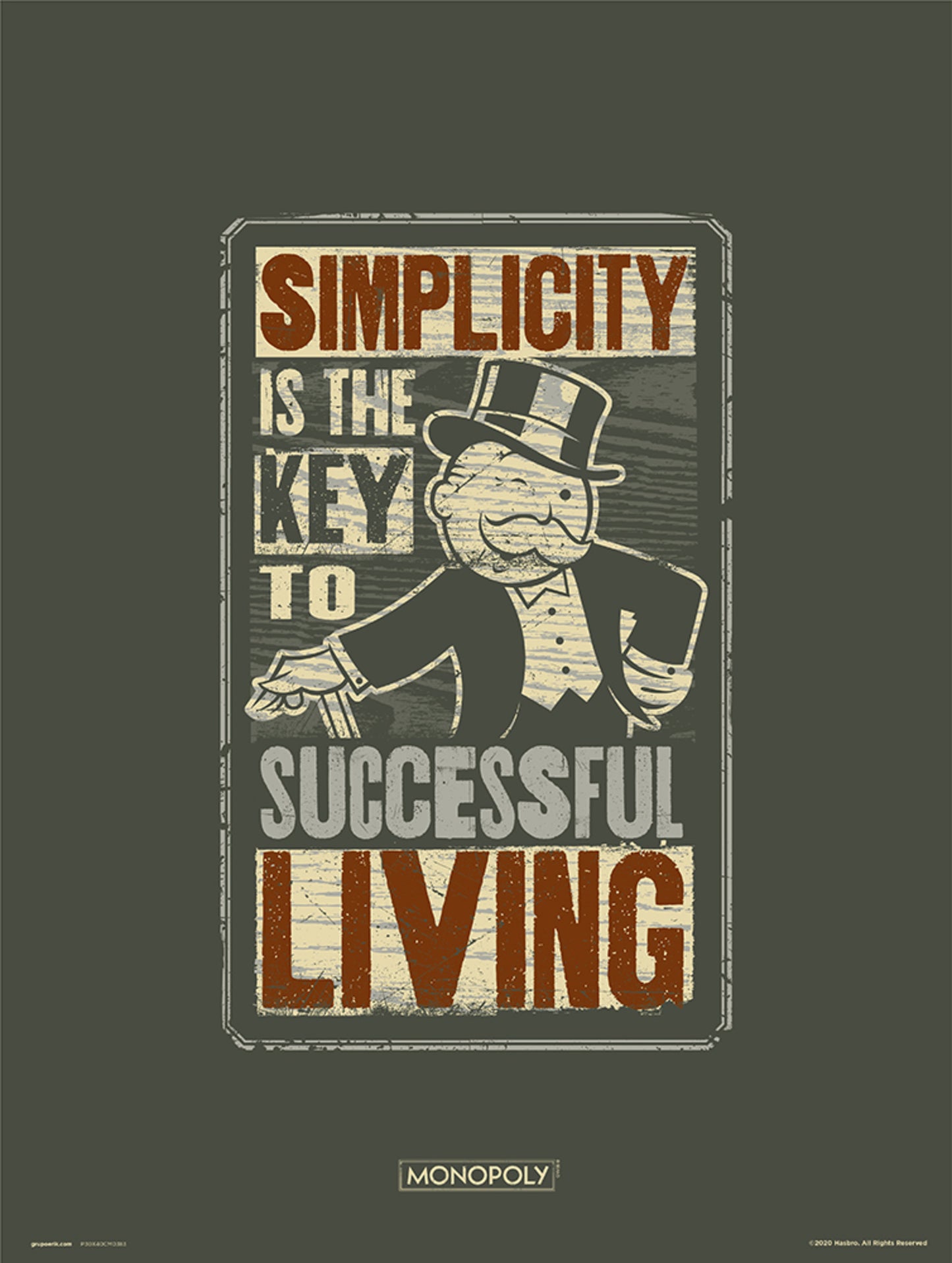 Kunstdruk Monopoly - Simplicity 30x40cm