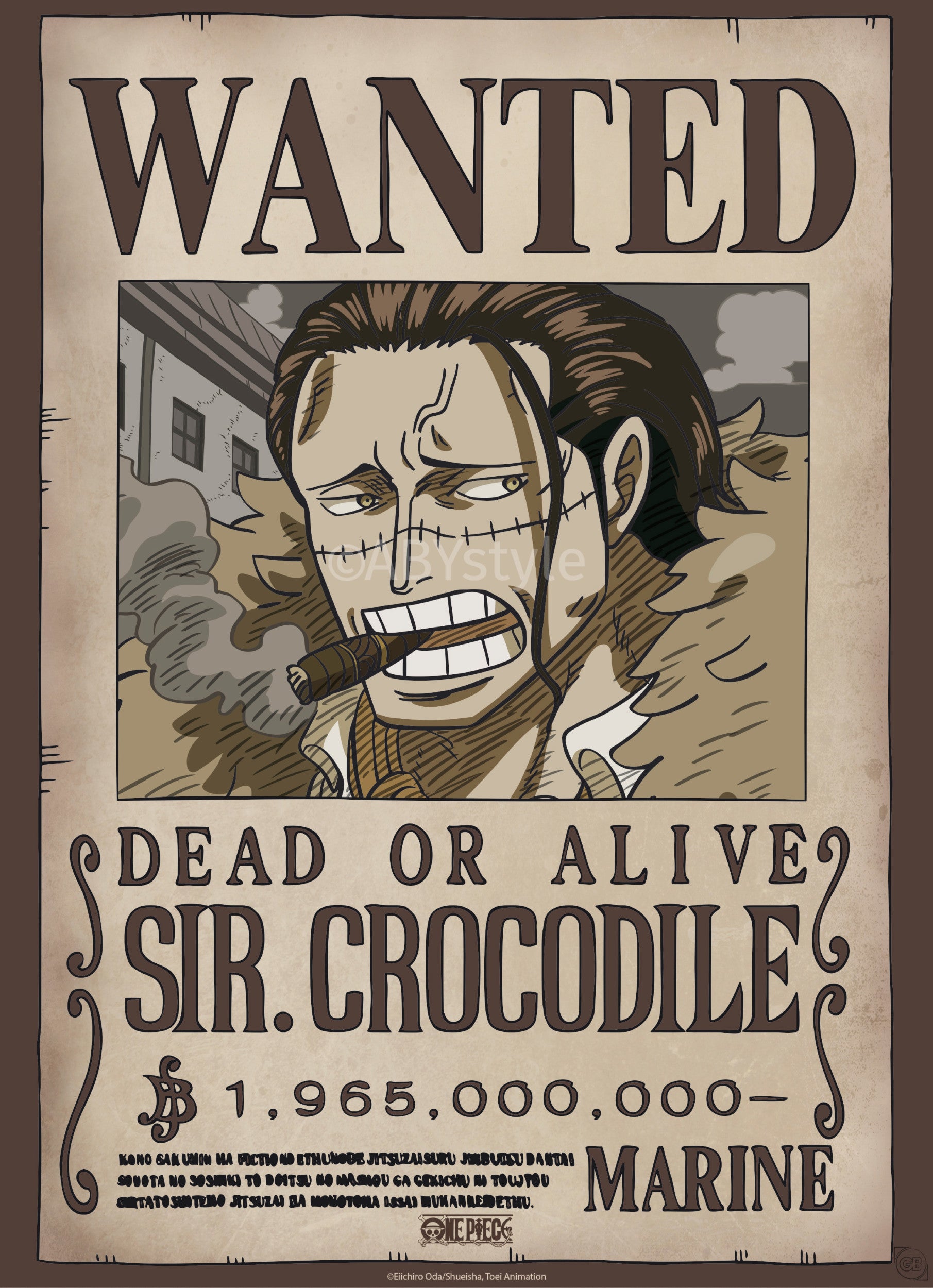 One Piece Wanted Crocodile Wano Poster 38x52cm – Posters.nl