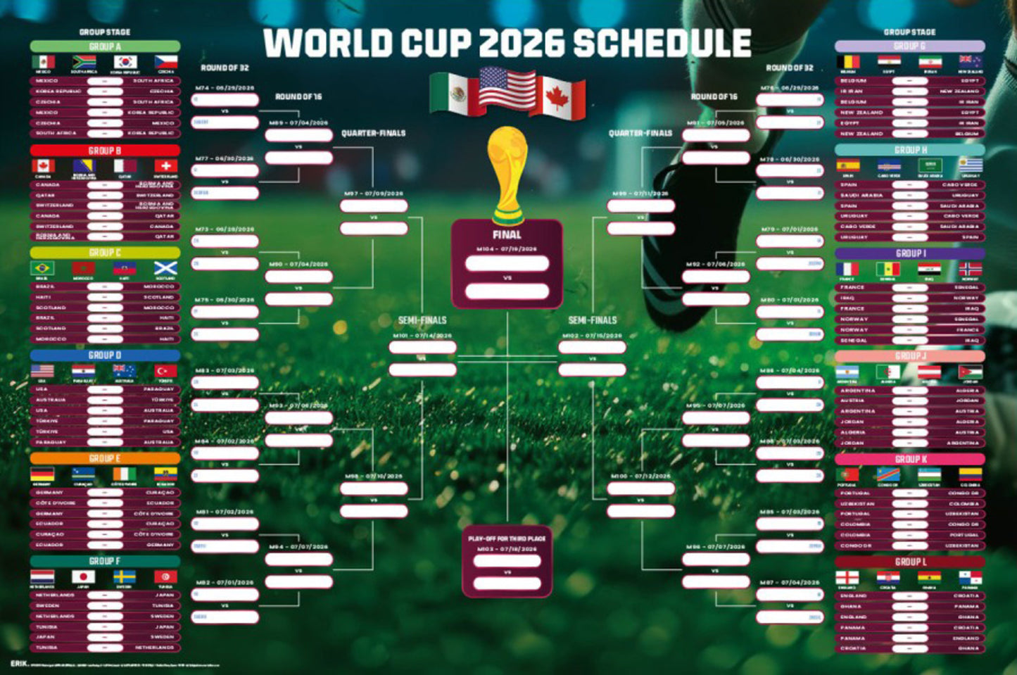 Poster World Cup 2026 91,5x61cm