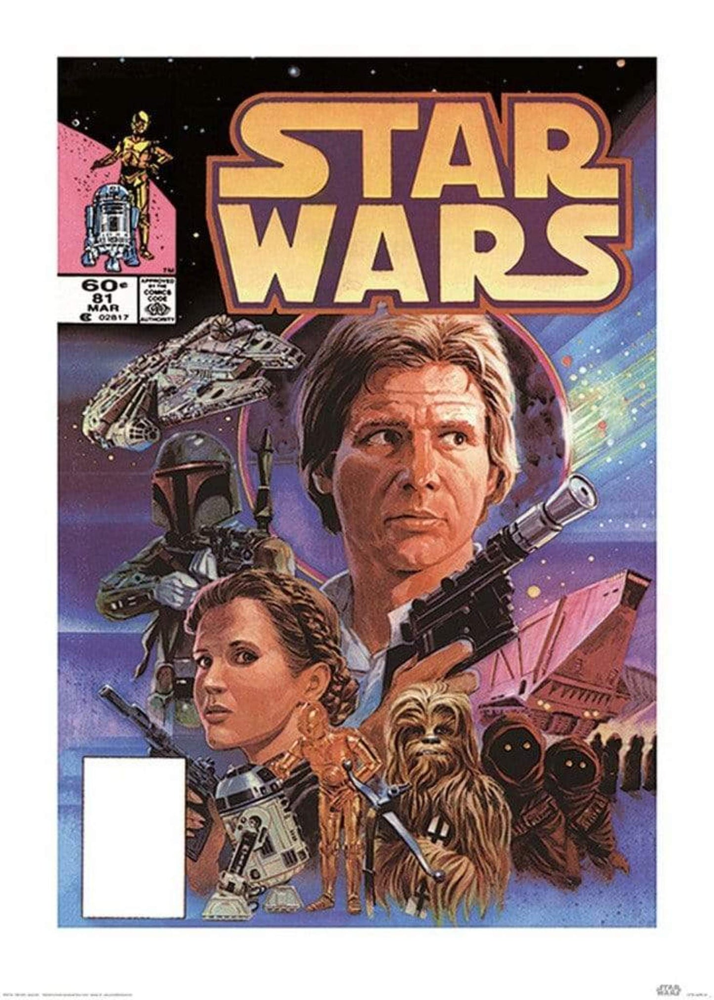 Kunstdruk Star Wars - Captain Solo 50x70cm