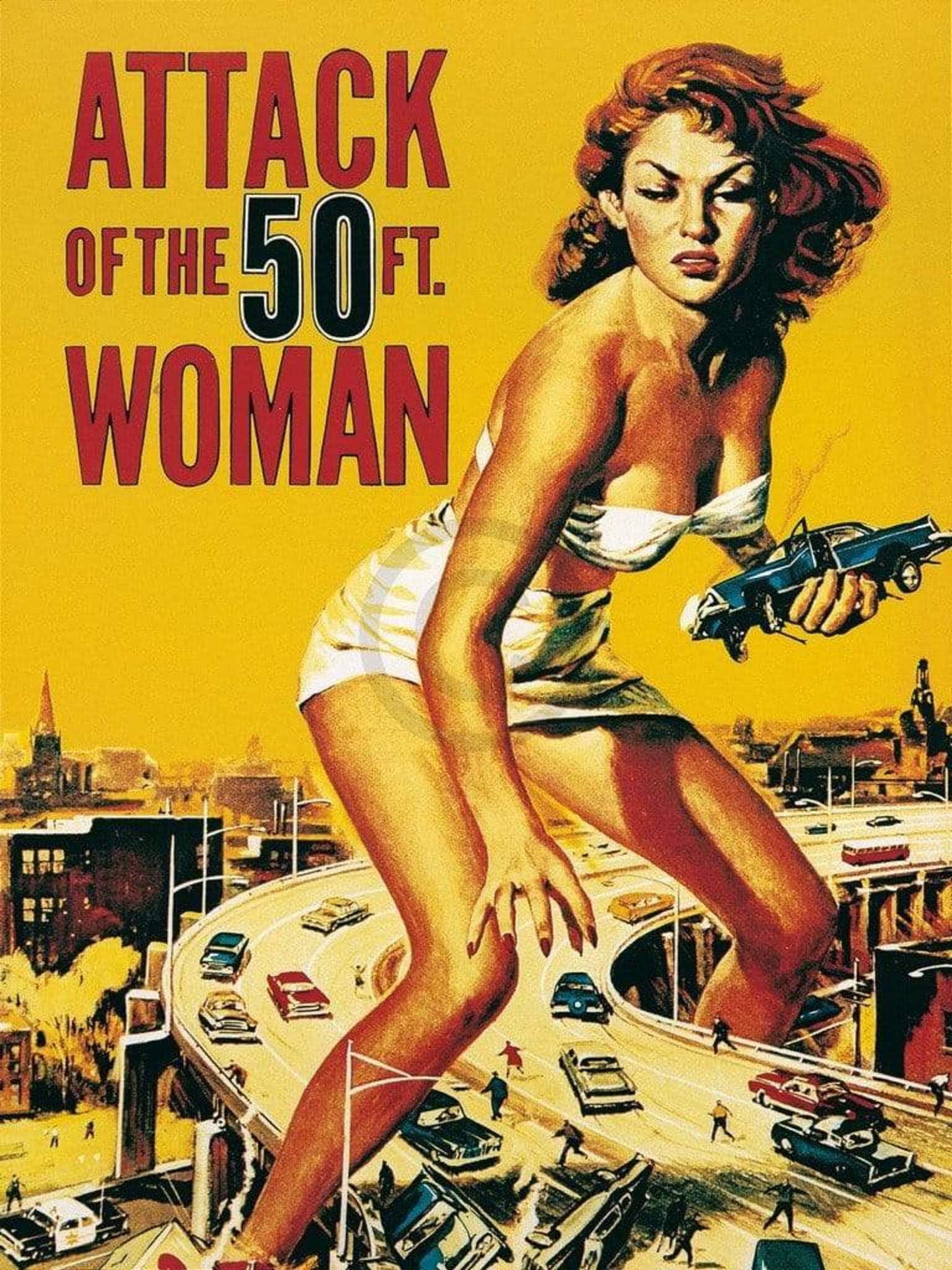 Kunstdruk Liby - Attack of the 50FT. Woman 60x80cm