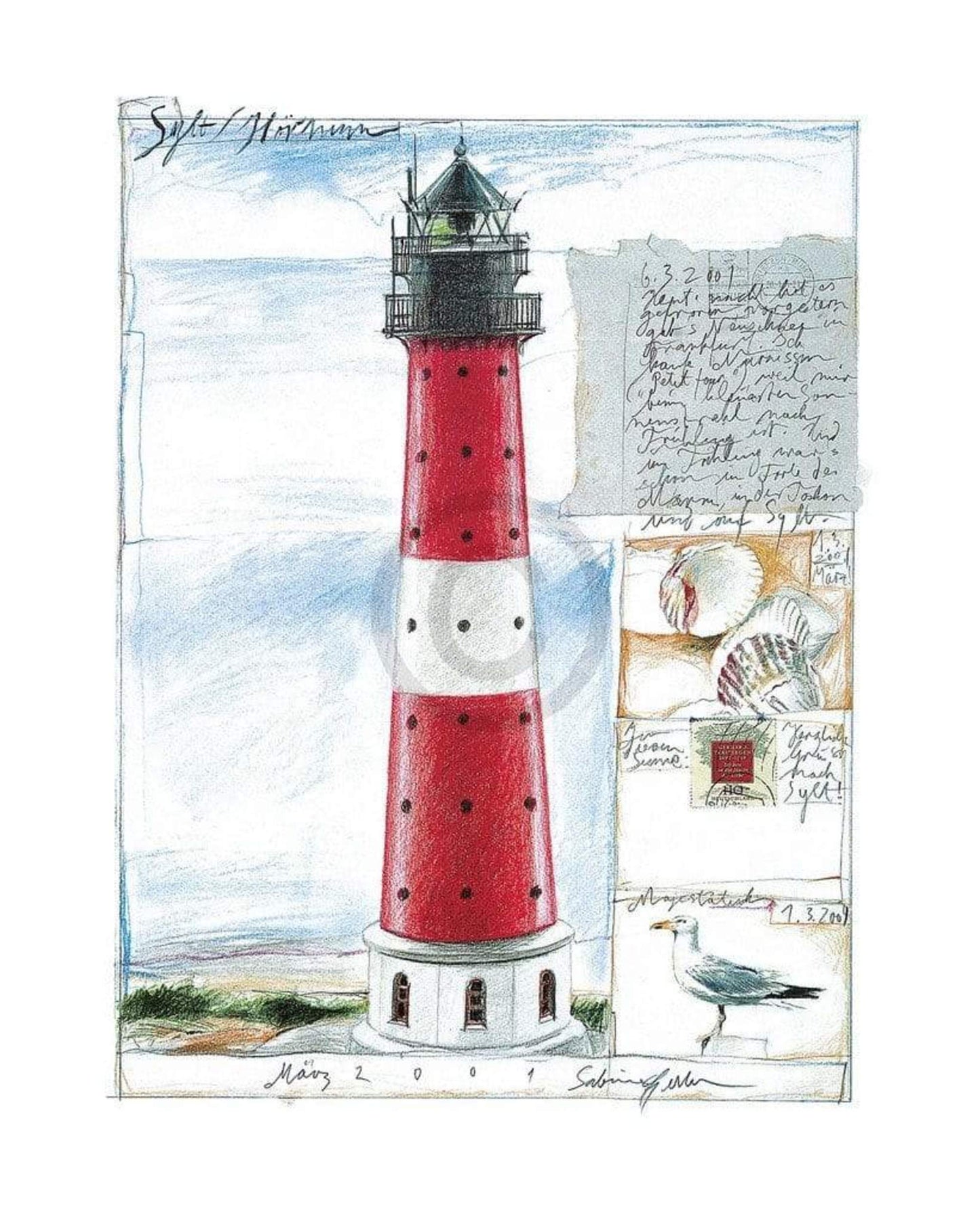 Kunstdruk Sabine Gerke - Sylt / Hörnum 40x50cm