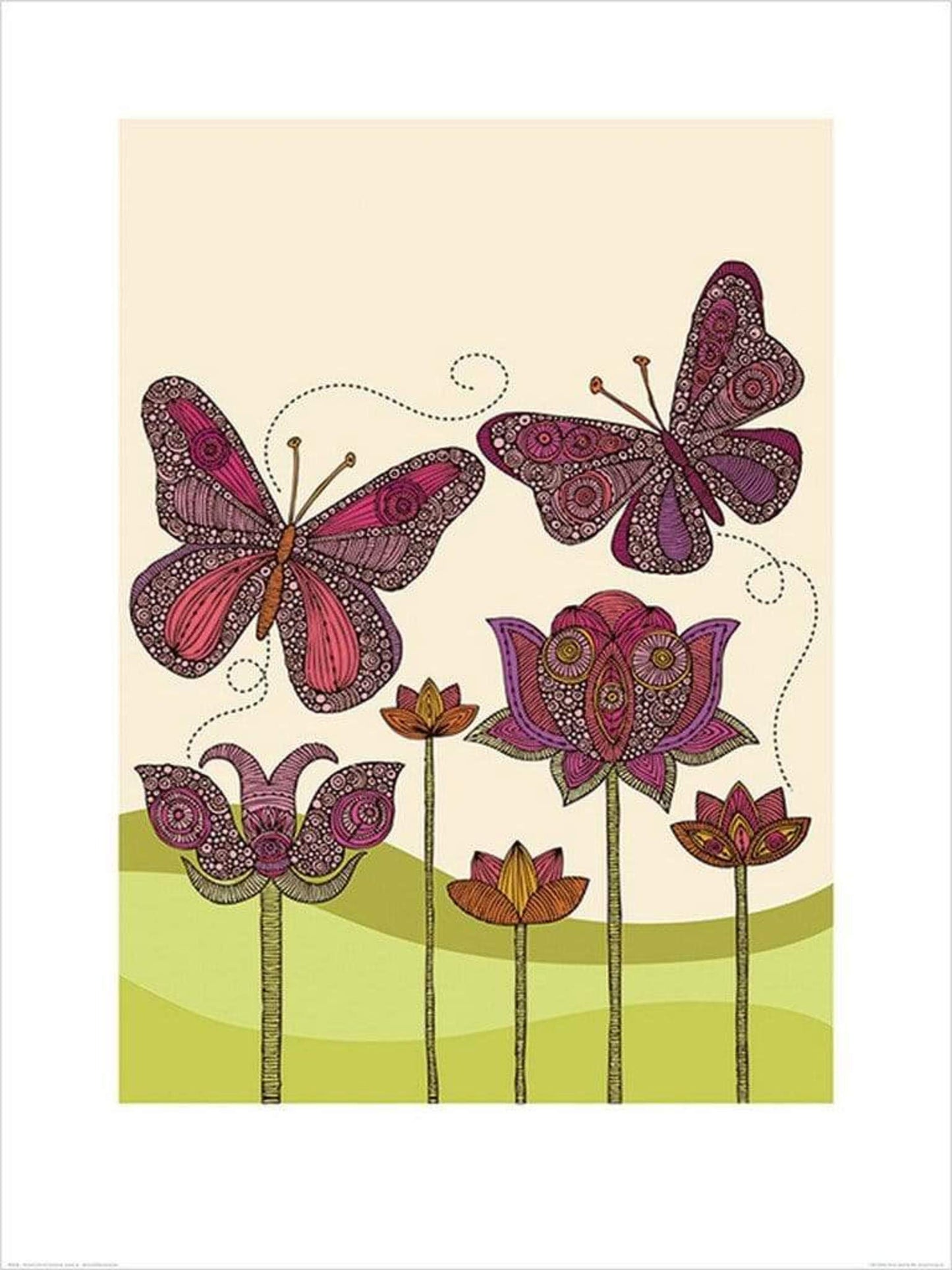 Kunstdruk Valentina Ramos - Butterflies 60x80cm