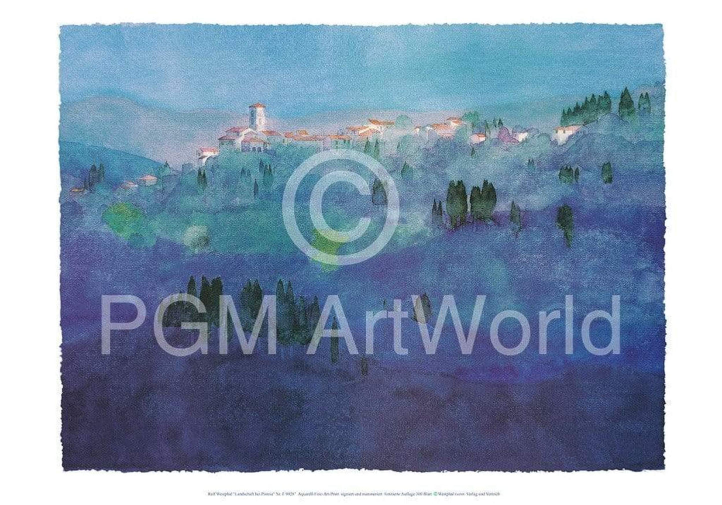 Kunstdruk Ralf Westphal - Landschaft bei Pistoia 100x70cm