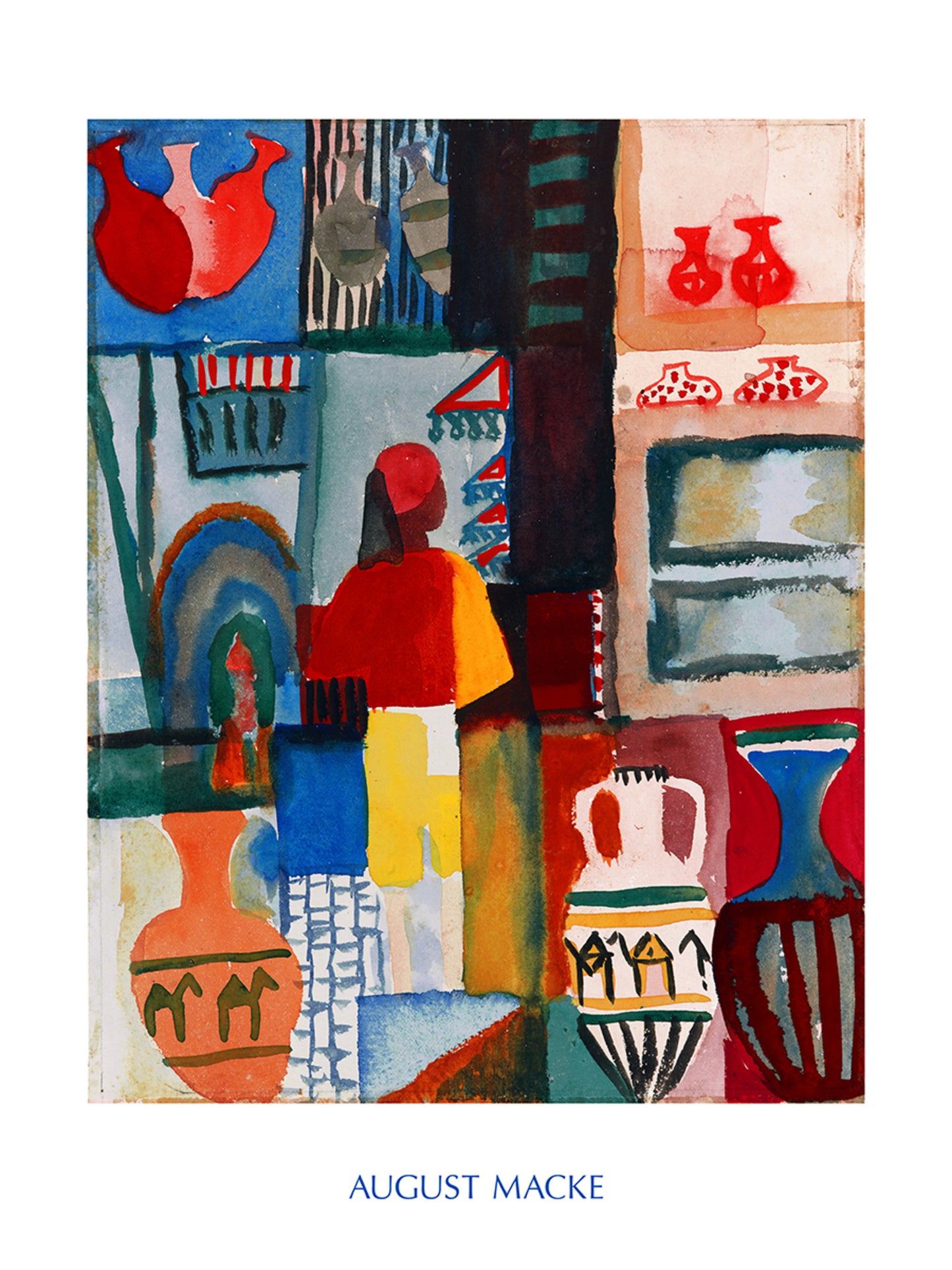 Kunstdruk August Macke - Merchant with Jugs 60x80cm