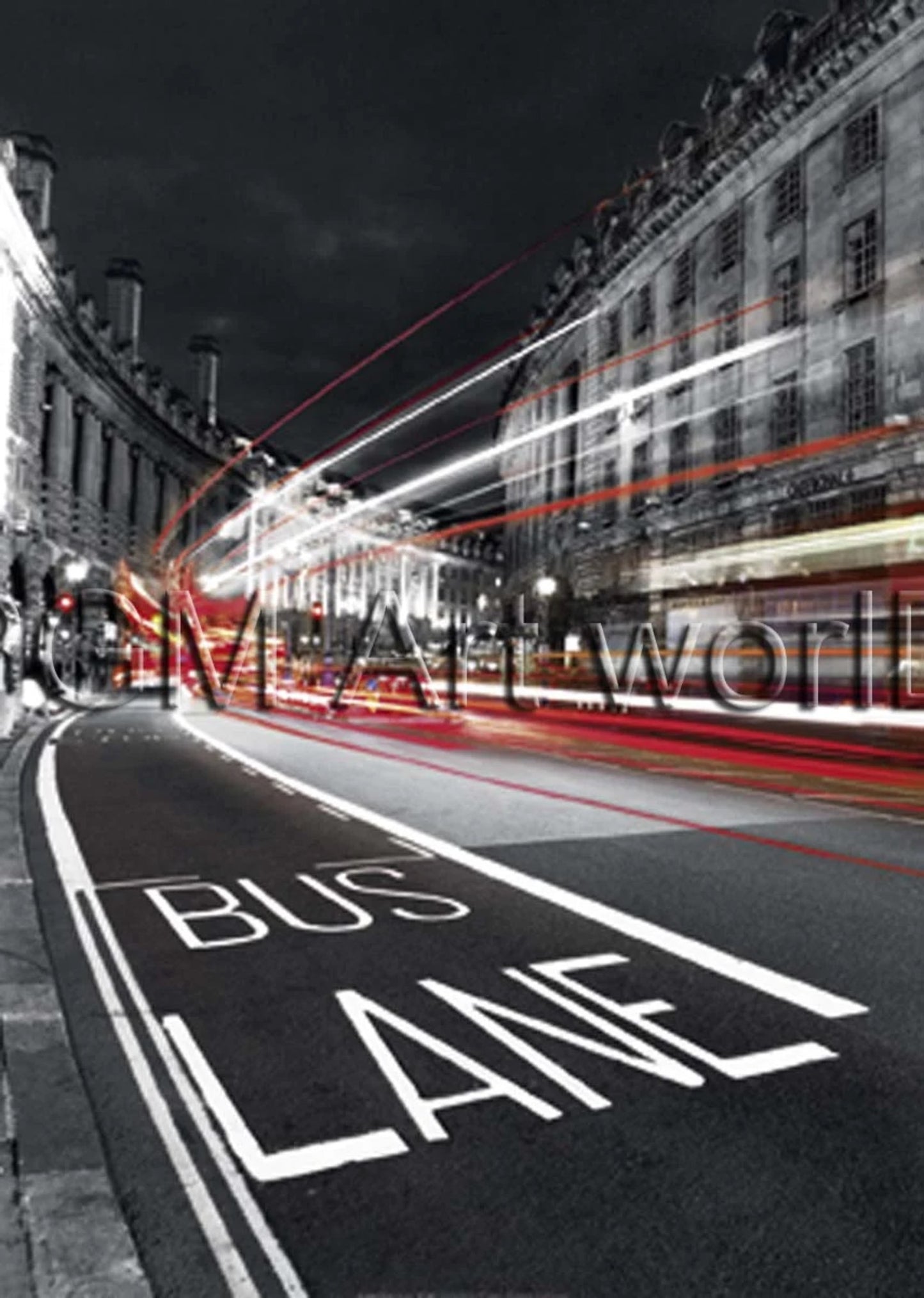 Kunstdruk Jean-Jacques Bernier - Bus Lane 50x70cm