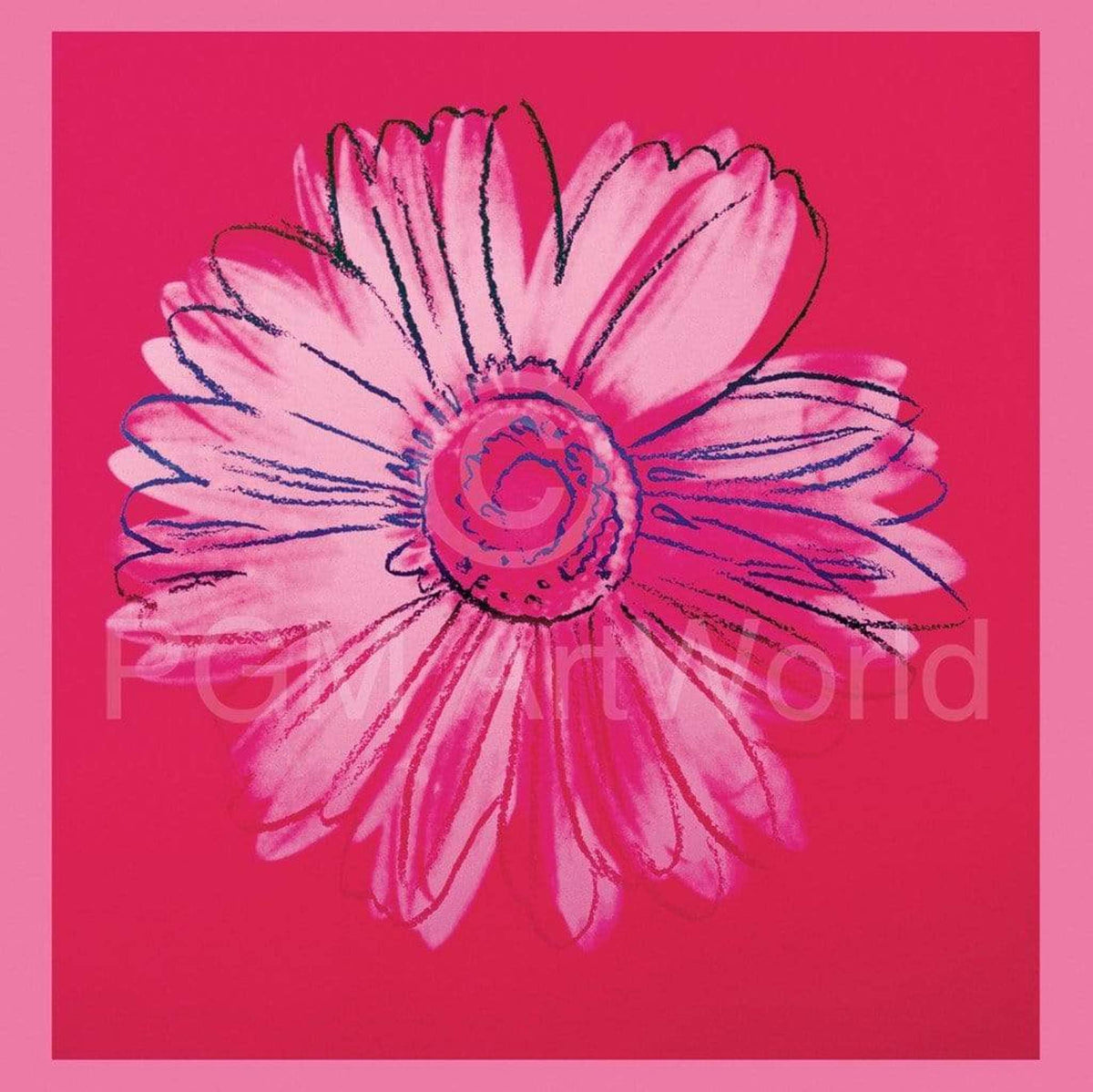 Kunstdruk Andy Warhol - Daisy 1982 90x90cm