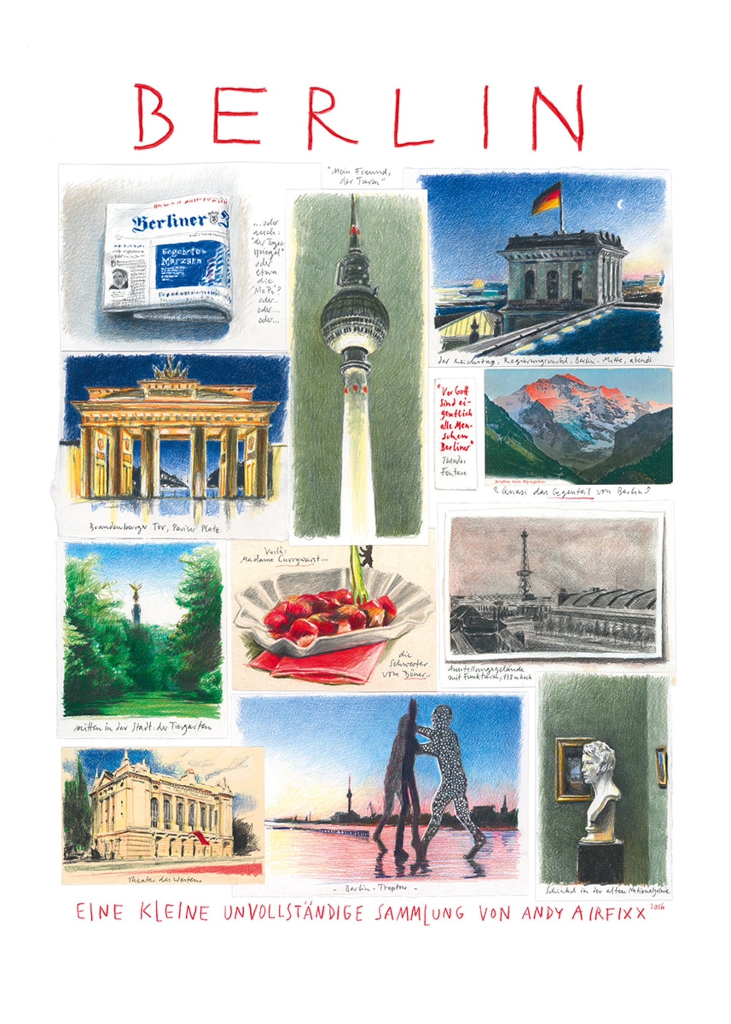 Andy Airfixx Berlin Kunstdruk 50x70cm | Posters.nl