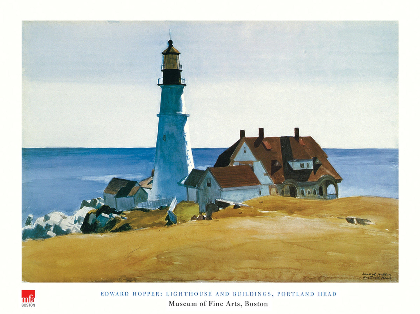 Edward Hopper Lighthouse and Buildings Kunstdruk 80x60cm | Posters.nl