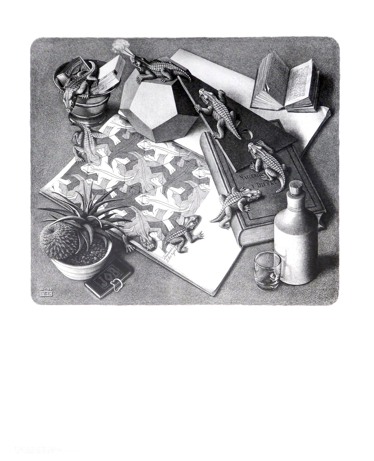 M. C. Escher Reptilien Kunstdruk 55x65cm | Posters.nl