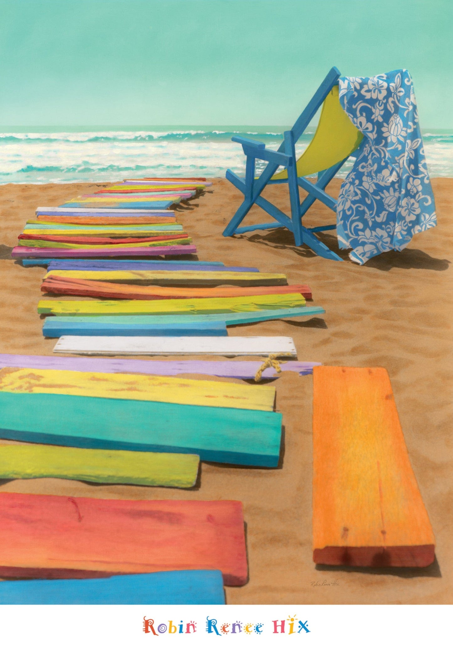 Heidi Reil  Biscus Blue Kunstdruk 45x66cm | Posters.nl