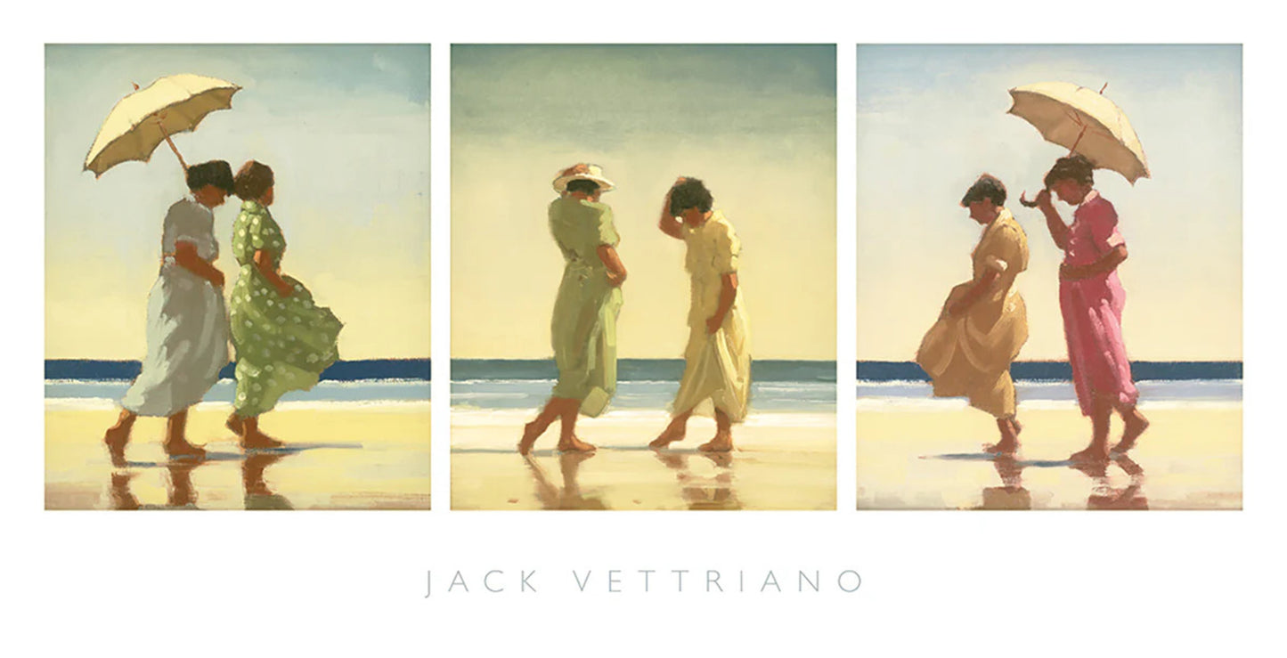 Kunstdruk Jack Vettriano - Summer Days Triptychon 70x36cm
