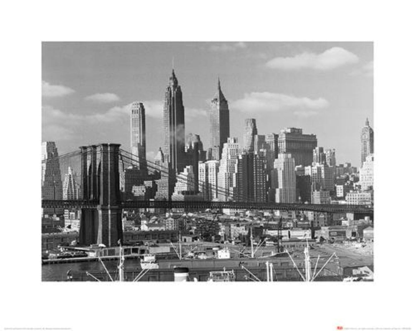 Kunstdruk Time Life Lower Manhattan Skyline 1948 50x40cm Pyramid PPR43232 | Posters.nl