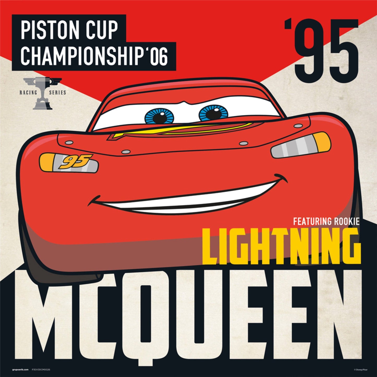 Grupo Erik Disney Cars Piston Cups Kunstdruk 30X30cm | Posters.nl