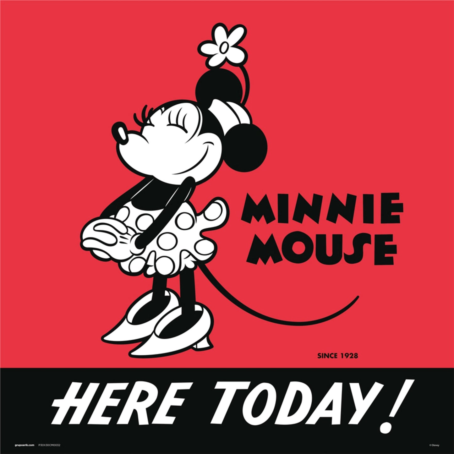 Grupo Erik Disney Minnie 90 Kunstdruk 30X30cm | Posters.nl