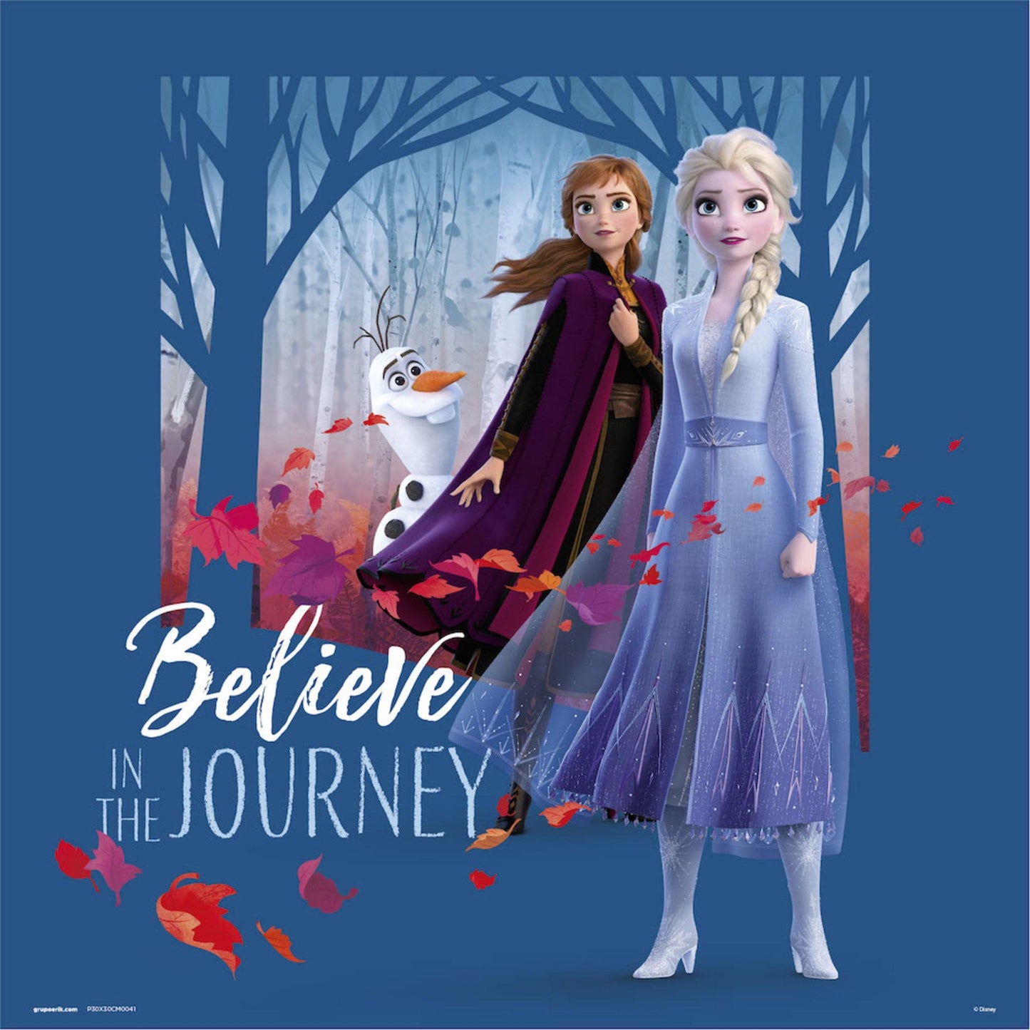 Grupo Erik Frozen Believe In The Journey Kunstdruk 30X30cm | Posters.nl