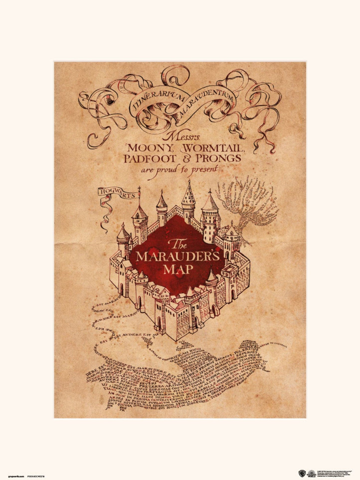 Grupo Erik Harry Potter The Marauders Map Kunstdruk 30X40cm | Posters.nl