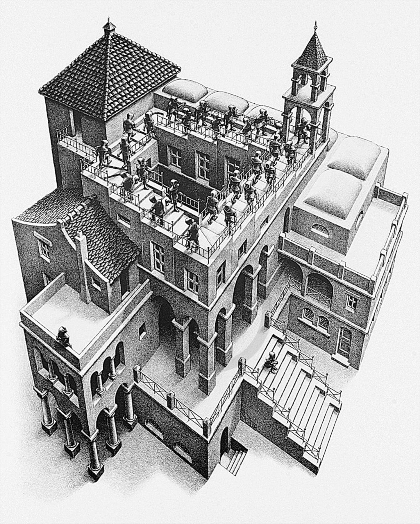 PGM ESE 23 M C Escher Treppauf und Treppab Kunstdruk 55x65cm | Posters.nl