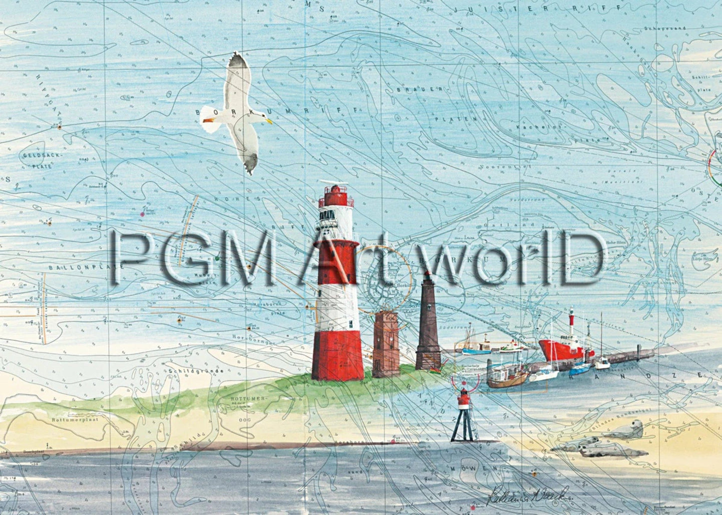PGM NK 01 Katharina Noack Die Feuer von Borkum Kunstdruk 70x50cm | Posters.nl