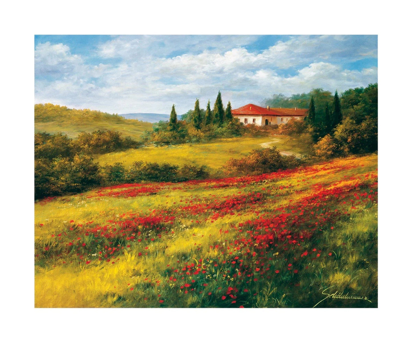 PGM SRH 05 Heinz Scholnhammer Landschaft mit Mohn I Kunstdruk 60x50cm | Posters.nl
