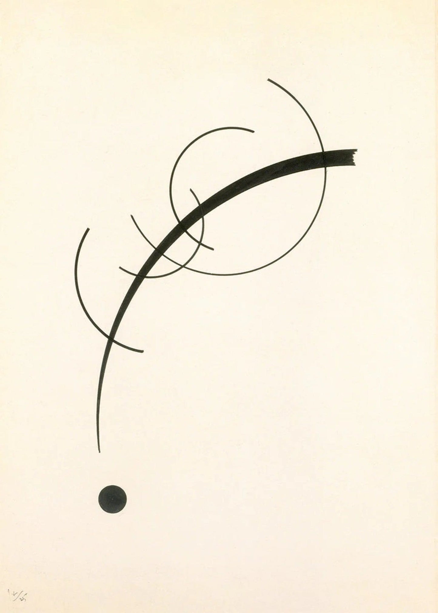 PGM WK 57 Wassily Kandinsky Freie Kurve auf den Punkt Kunstdruk 50x70cm | Posters.nl