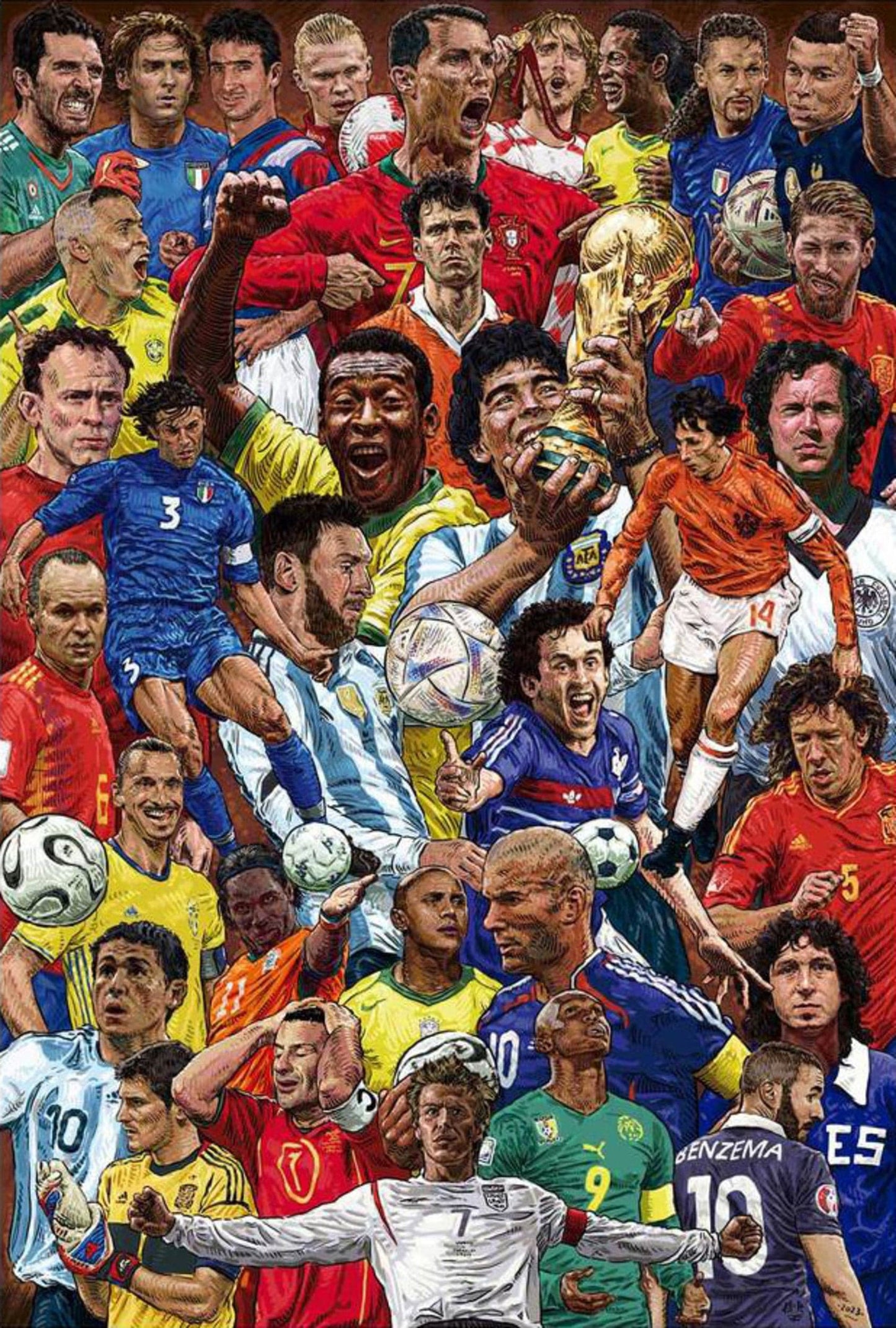 Poster Legendary Footballers 61x91 5cm Grupo Erik GPE5817 | Posters.nl