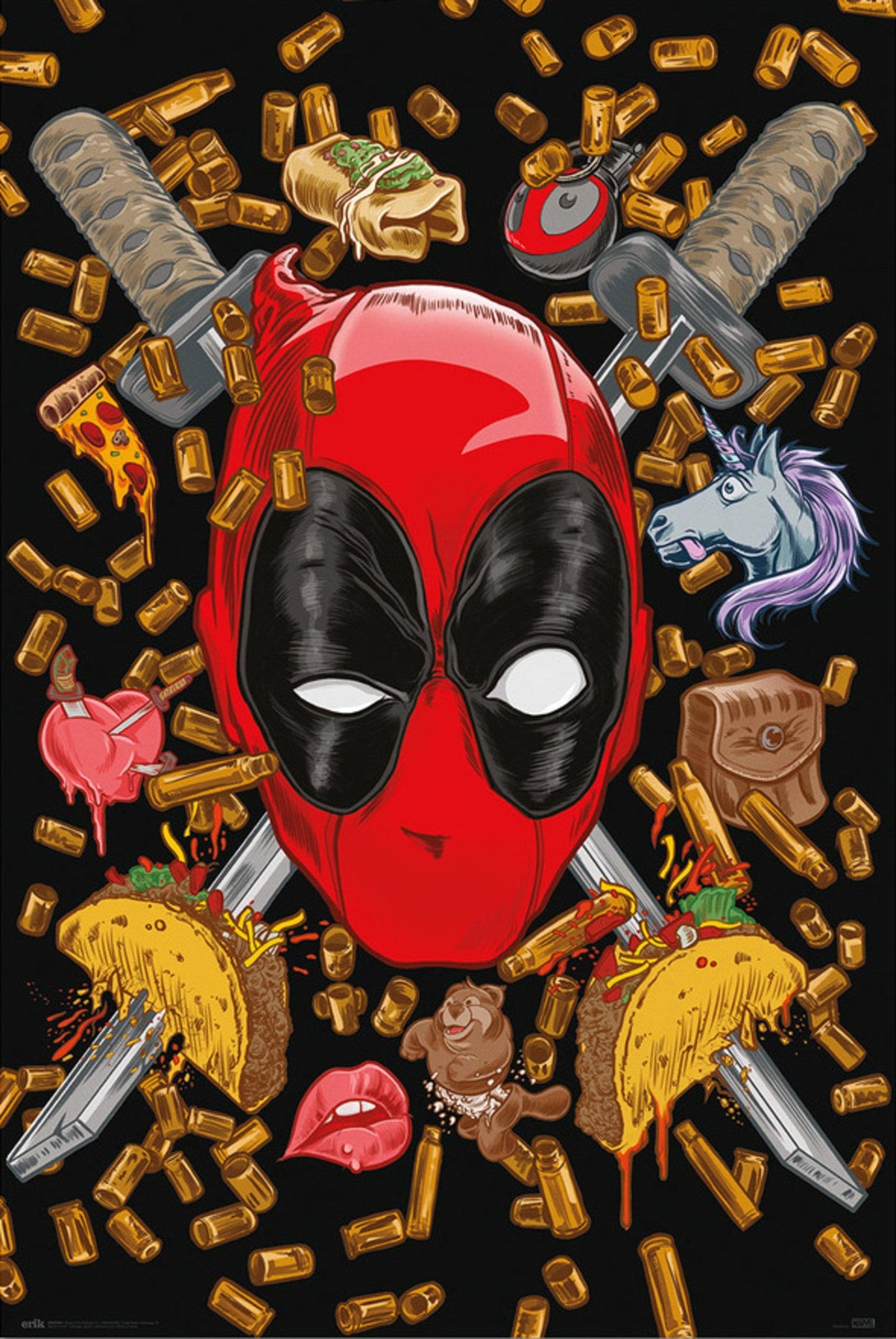 Poster Marvel Deadpool Bullets And Chimichangas 61x91 5cm Grupo Erik GPE5790 | Posters.nl