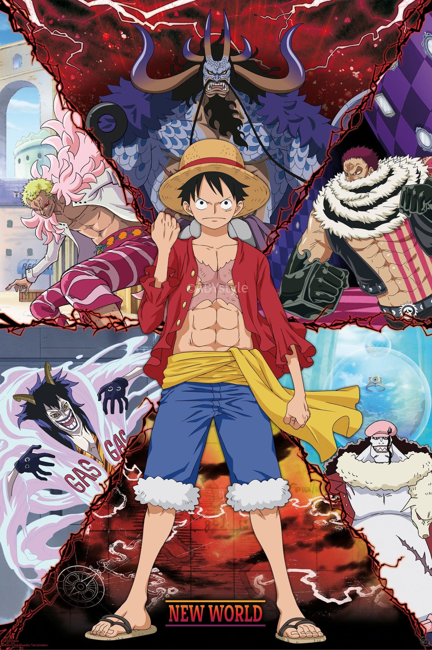 Poster One Piece Luffy Vs New World 91 5x61cm GBYDCO637 | Posters.nl