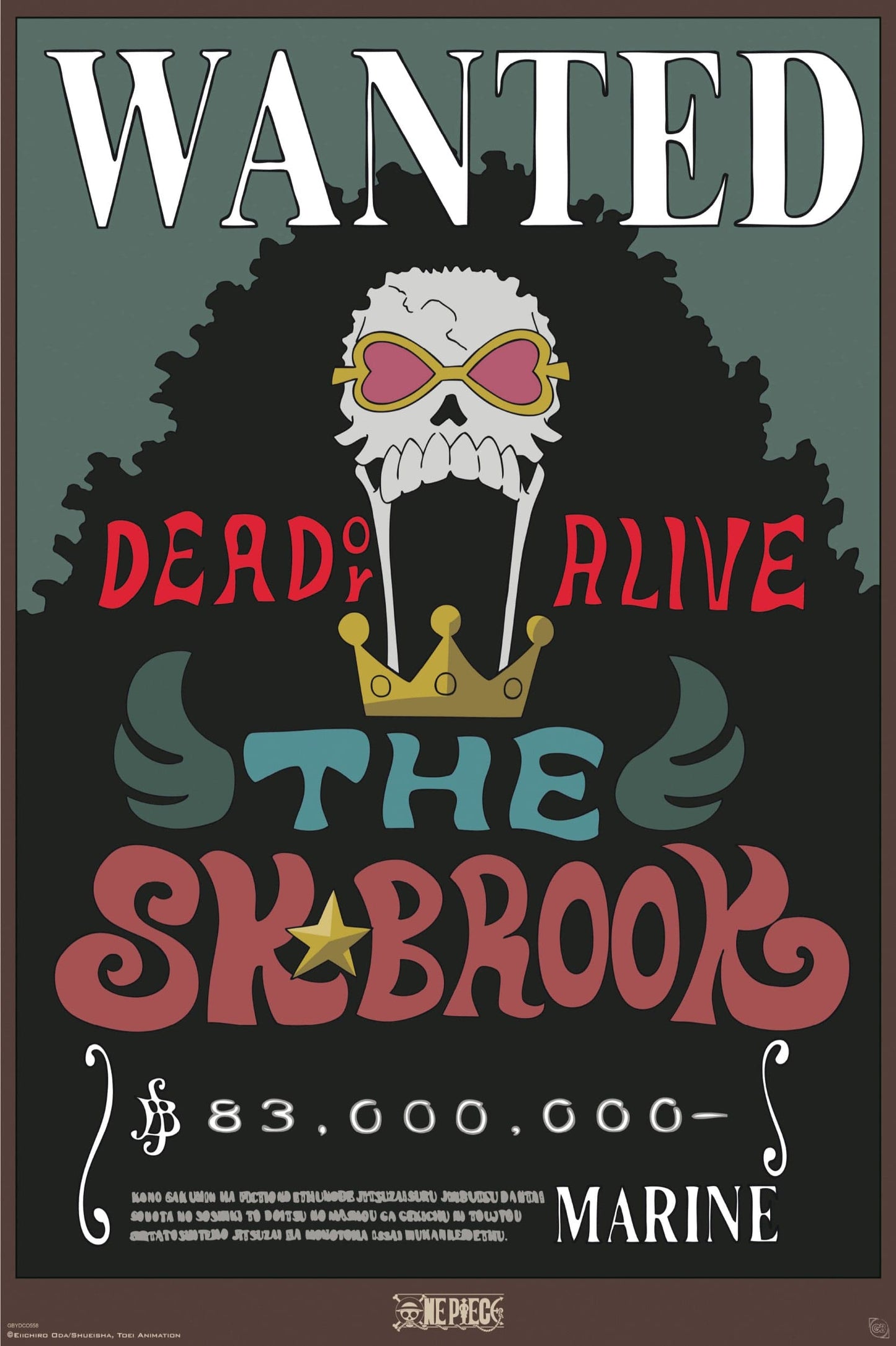 Poster One Piece Wanted Brook 61x91 5cm Abystyle GBYDCO558 | Posters.nl