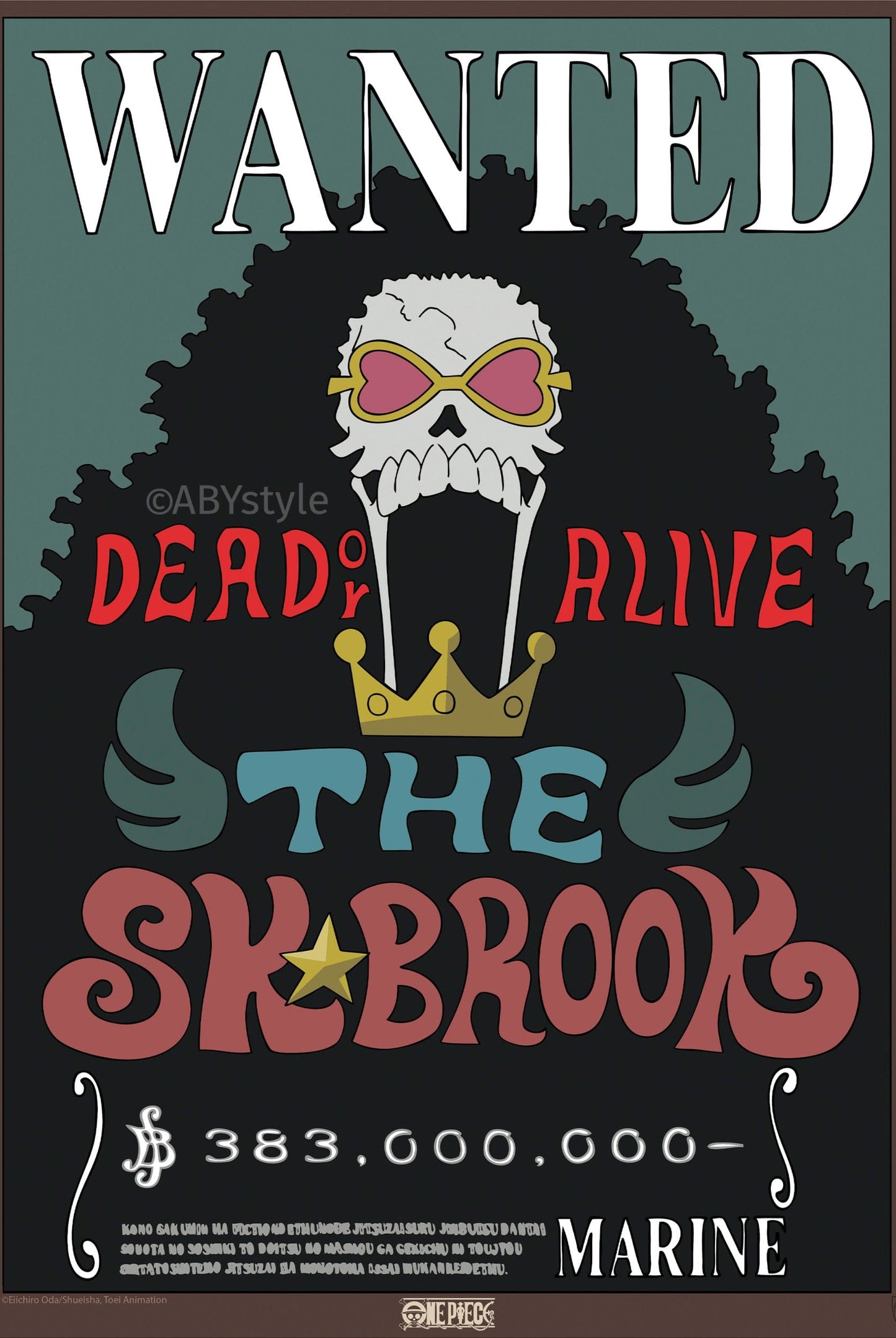Poster One Piece Wanted Brook Wano 38x52cm Abystyle GBYDCO646 | Posters.nl