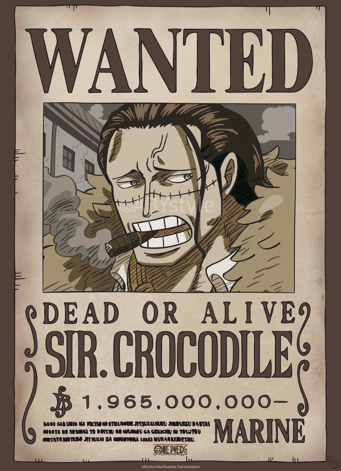 Poster One Piece Wanted Crocodile Wano 38x52cm Abystyle GBYDCO640 | Posters.nl