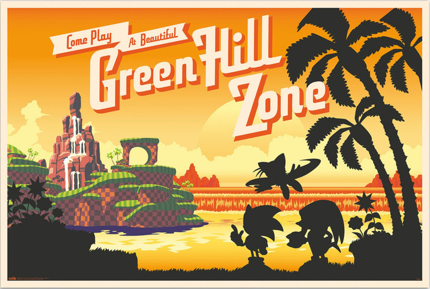 Poster Sonic The Hedgehog Come Plat At Beautiful Green Hill Zone 91 5x61cm Grupo Erik GPE5808 | Posters.nl