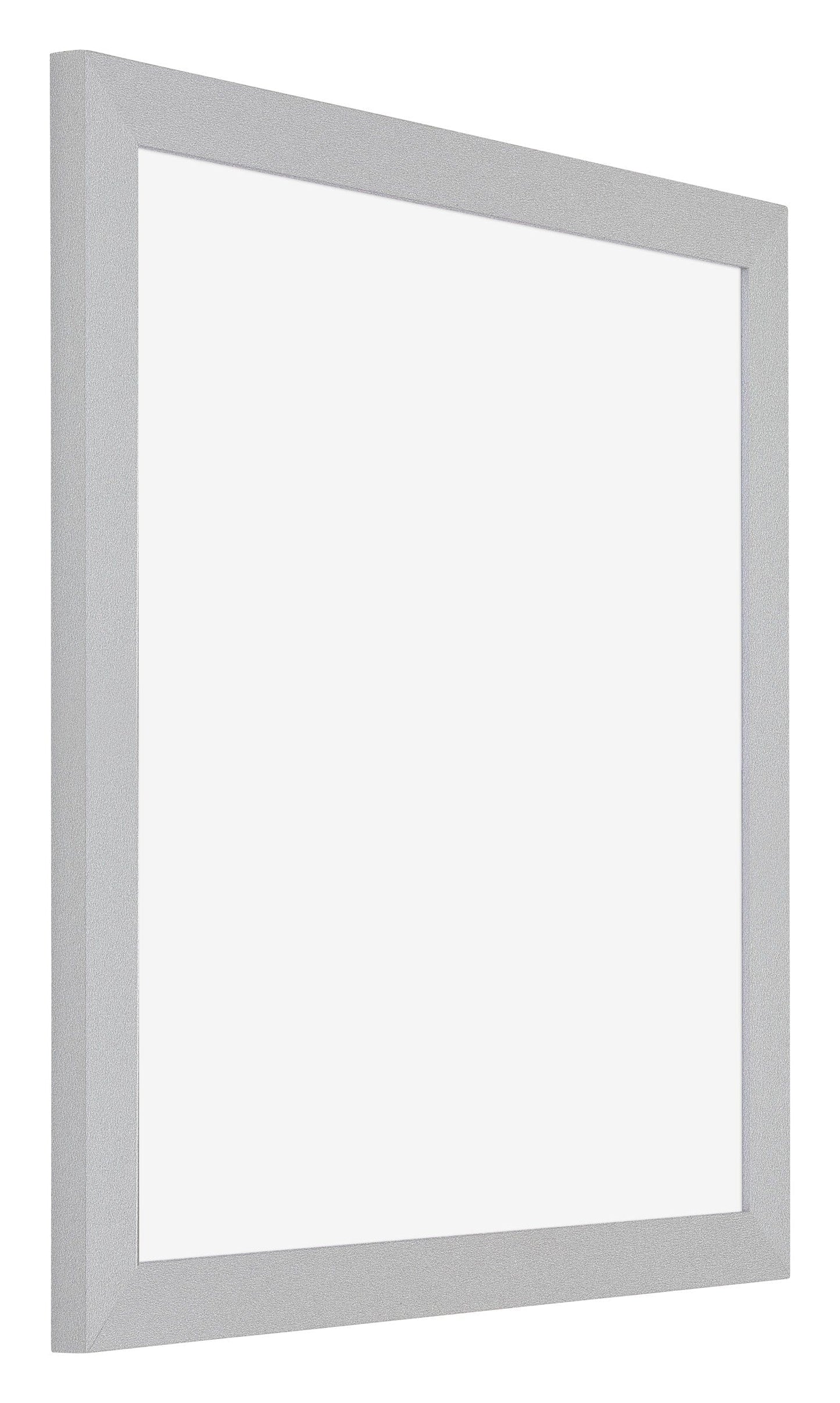 Posterlijst MDF 40x40cm Mat Zilver Voorzijde Schuin | Posters.nl