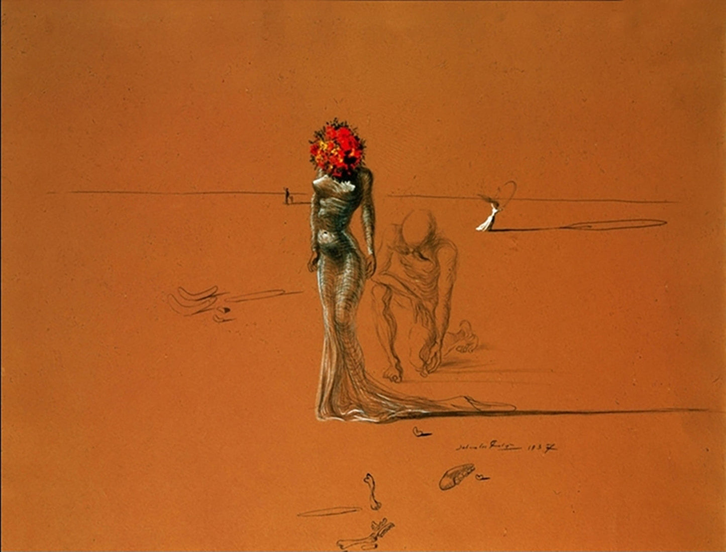 Salvador Dali  Female with Head of Flowers Kunstdruk 80x60cm | Posters.nl