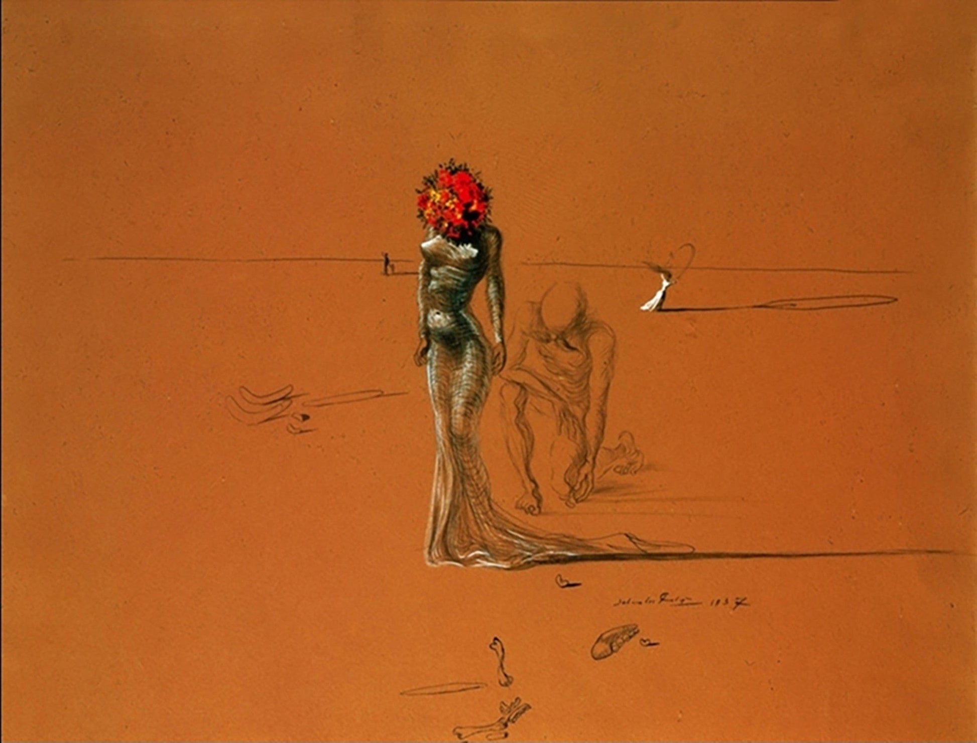 Salvador Dali  Female with Head of Flowers Kunstdruk 80x60cm | Posters.nl