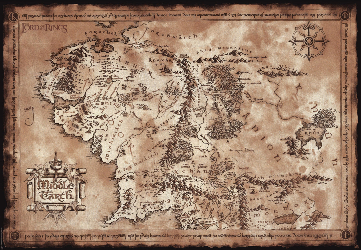 Lord Of The Rings Map Poster 91 5X61cm | Posters.nl