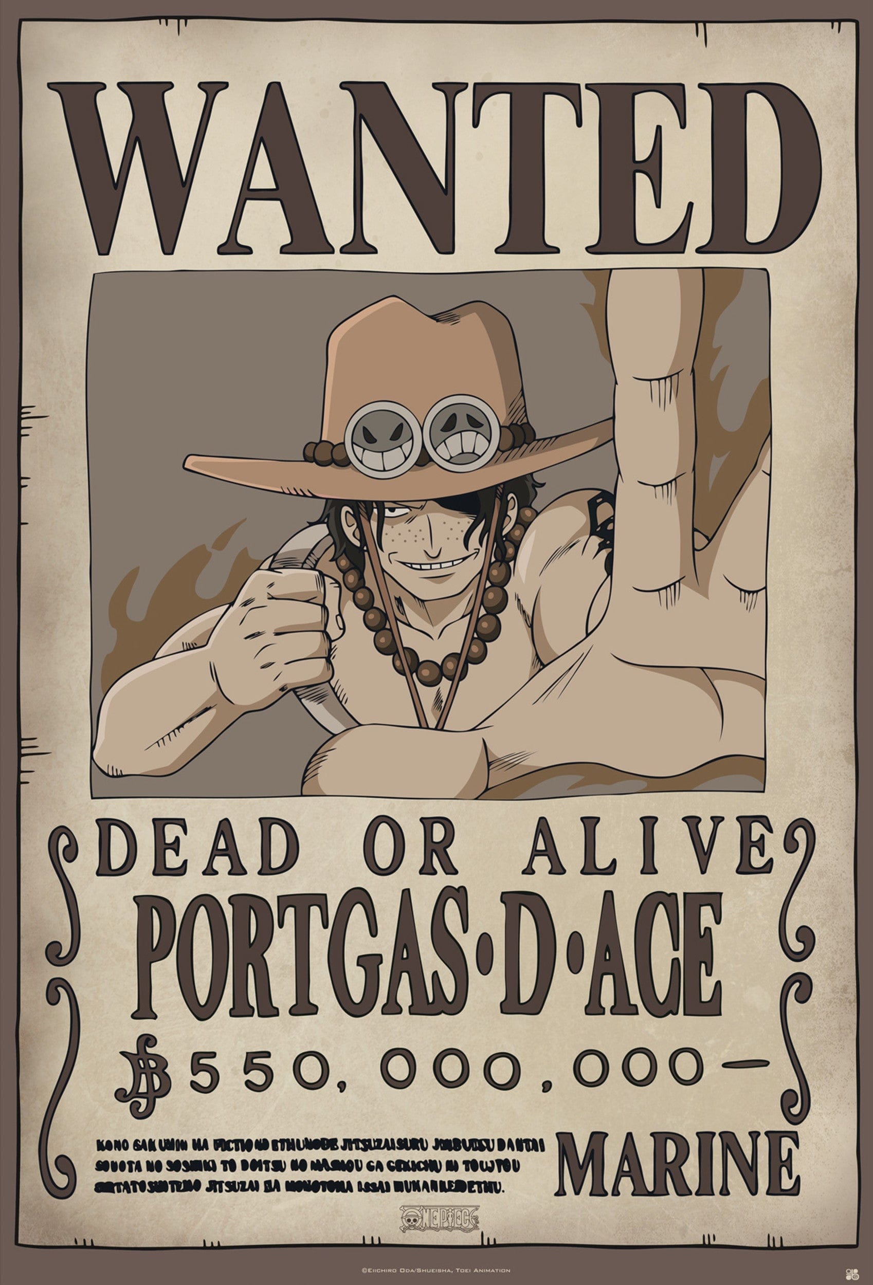 One Piece Wanted Ace Poster 61X91 5cm | Posters.nl