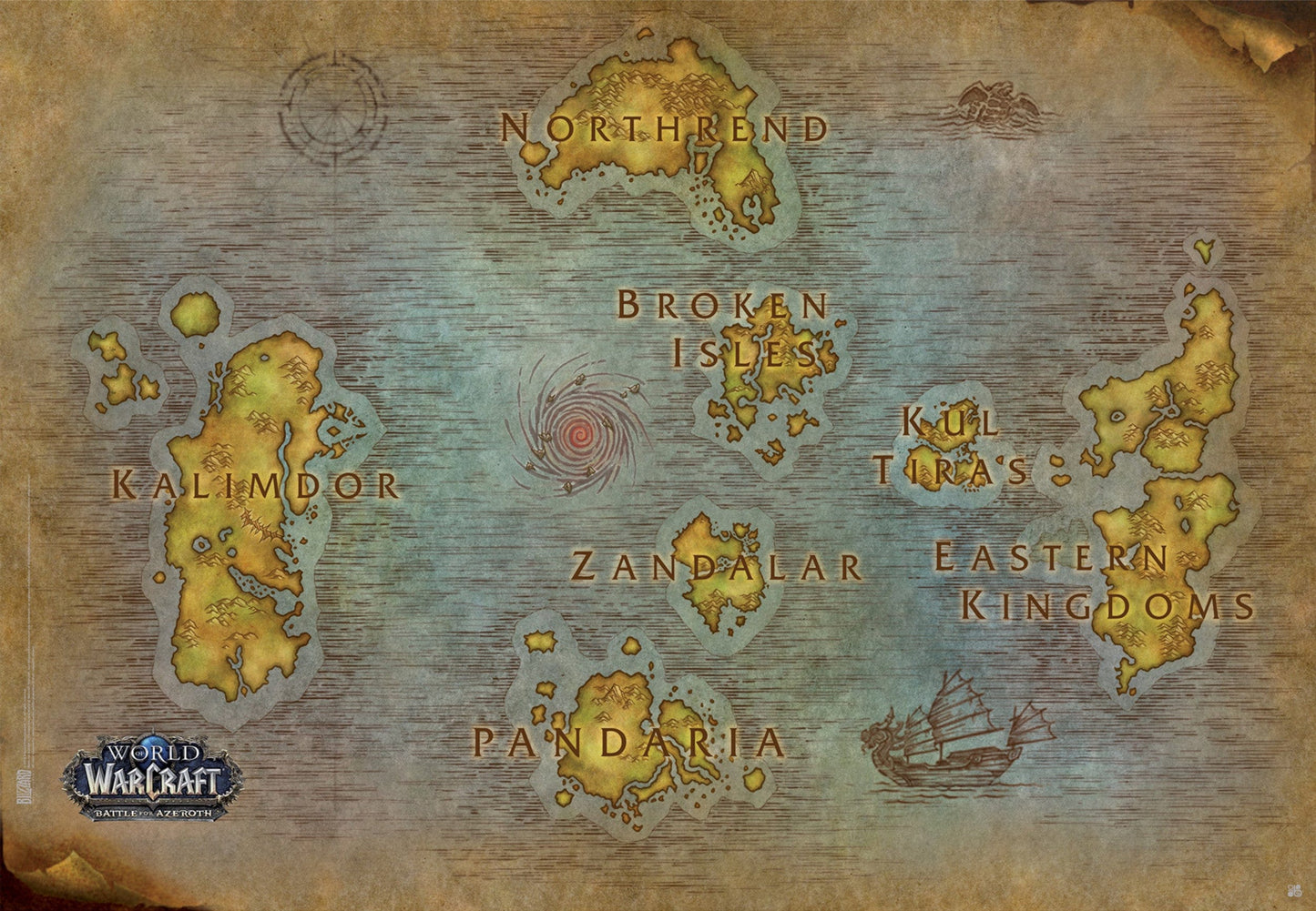 World Of Warcraft Map Poster 91 5X61cm | Posters.nl