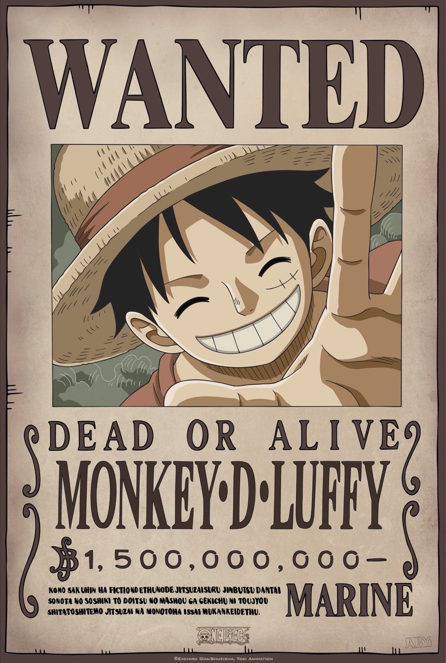 One Piece Wanted Luffy New 2 Poster 35X52cm | Posters.nl