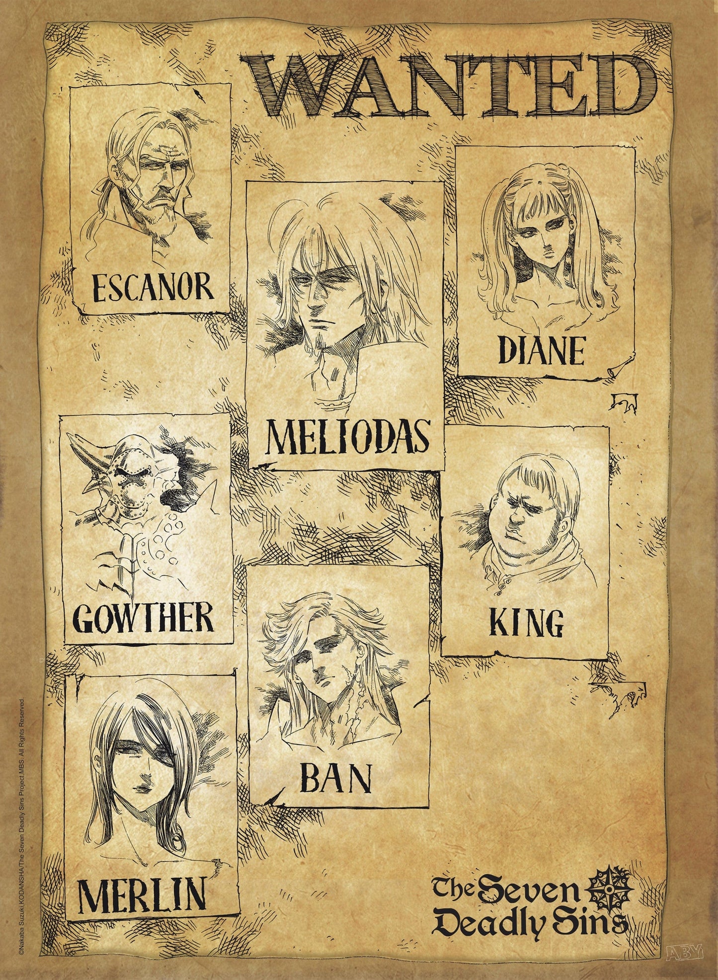 The Seven Deadly Sins Wanted Poster 38X52cm | Posters.nl