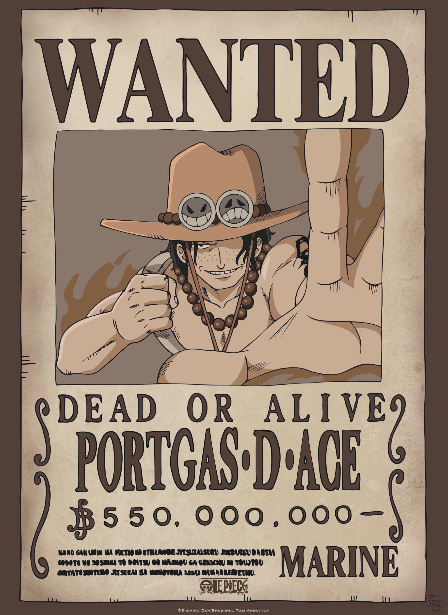 Abystyle Gbydco258 One Piece Wanted Ace Poster 38x52cm | Posters.nl