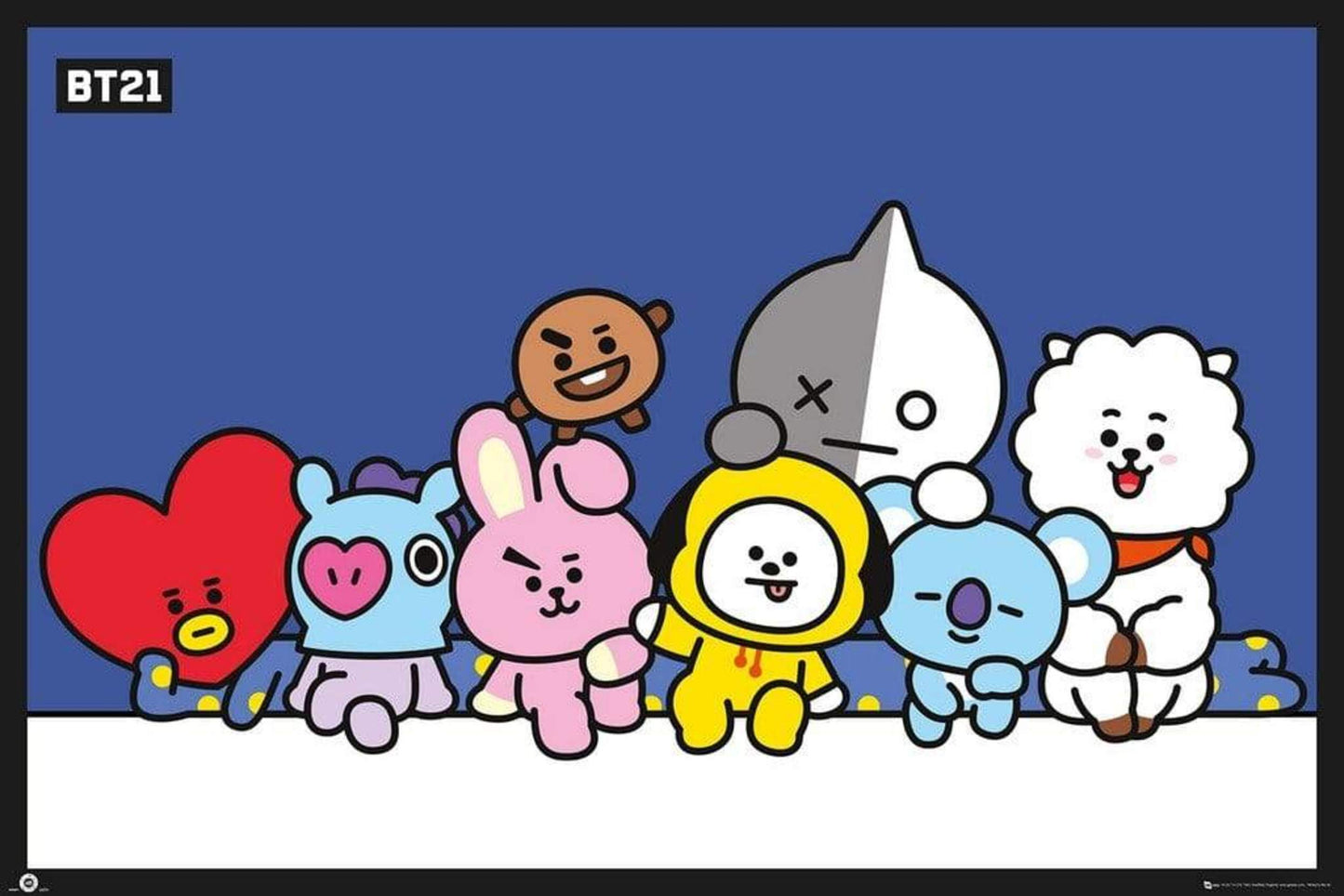 GBeye BT21 Group Blue Poster 91,5x61cm | Posters.nl