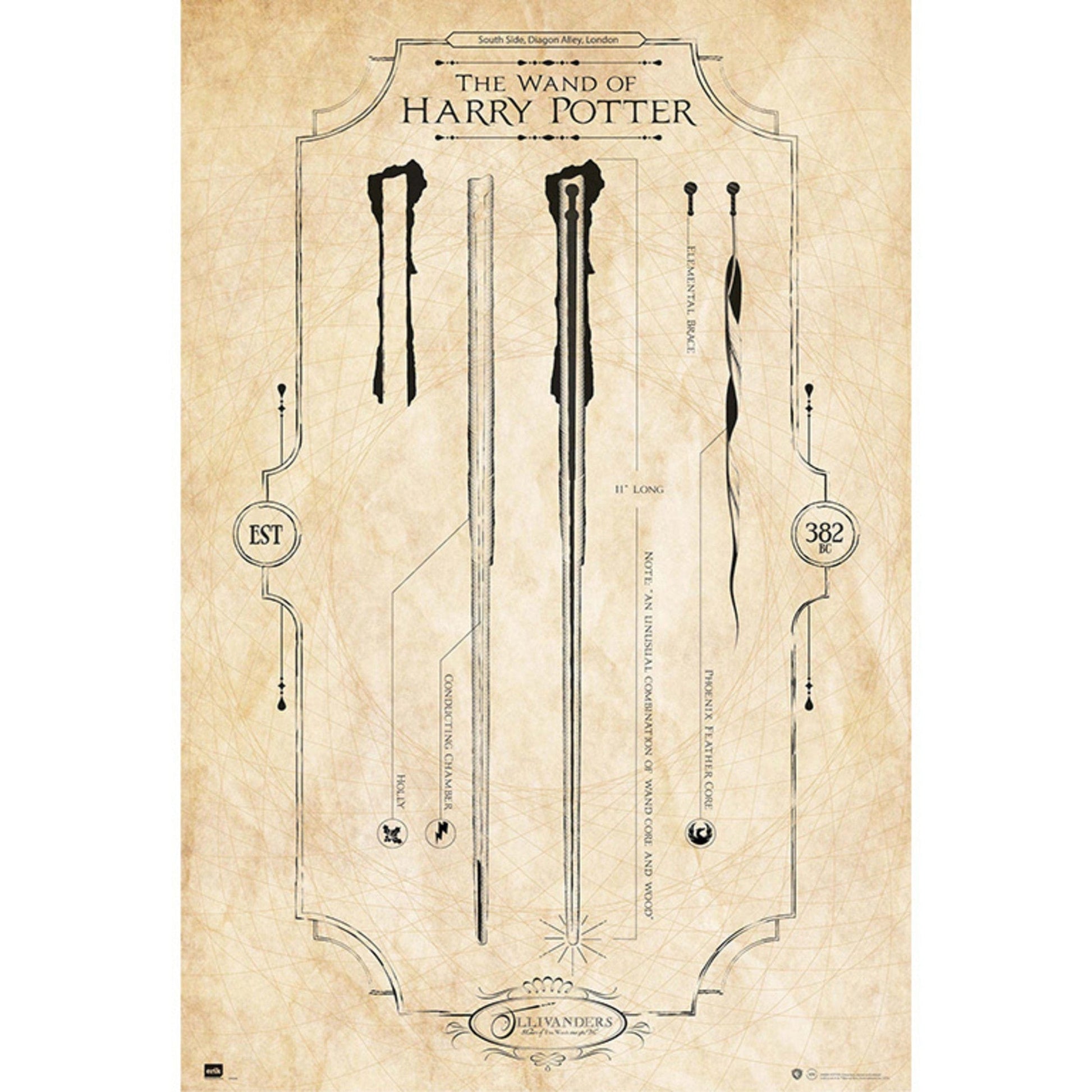 Grupo Erik GPE5161 Harry Potter The Wand Poster 61X91,5cm | Posters.nl